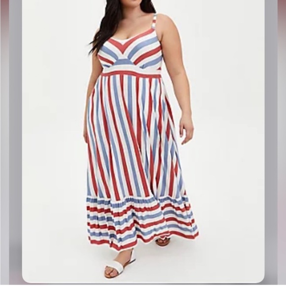 Torrid Striped Tiered Maxi Dress - Picture 2 of 10